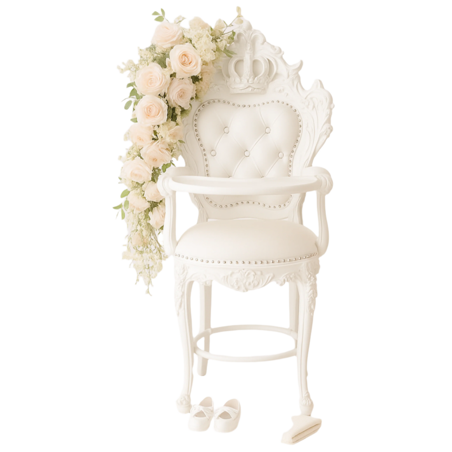 All White Royal Throne Highchair