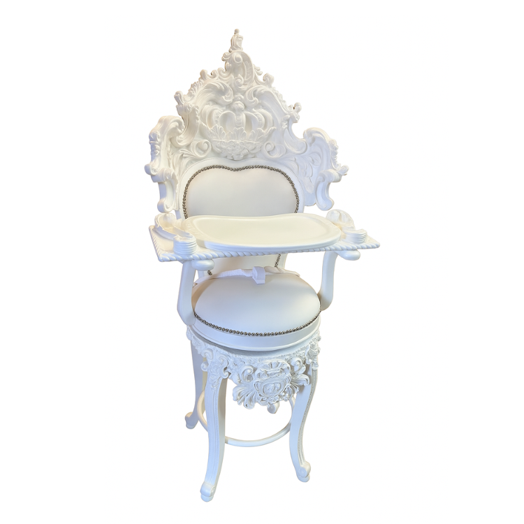 All White Royal Throne Highchair