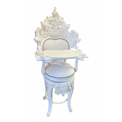 All White Royal Throne Highchair
